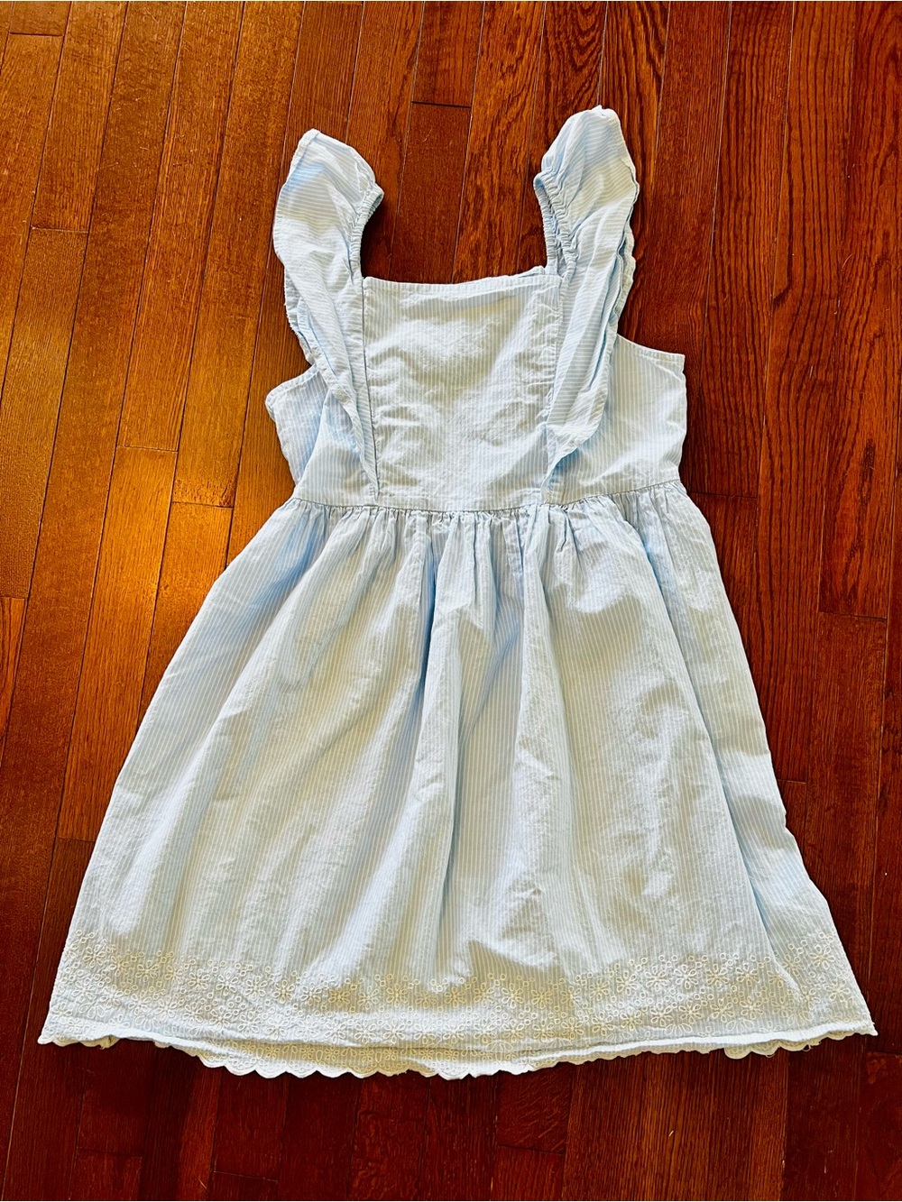 The Children's Place Pale Blue Ruffle Strap Eyelet Dress